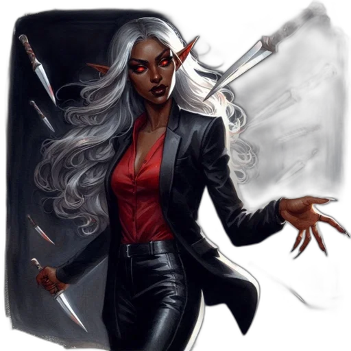 staff, comic book art, concept art, fantasy art, cyberpunk, dark, elven, woman transparent PNG cut-out