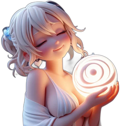 flower, dress, staff, weapon, fantasy art, anime, concept art, 3d render transparent PNG cut-out