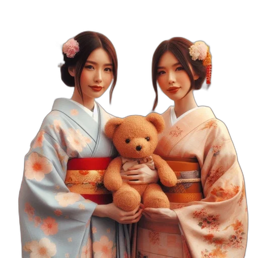 photorealistic, oil painting, 3d render, concept art, snow, red, two, women transparent PNG cut-out