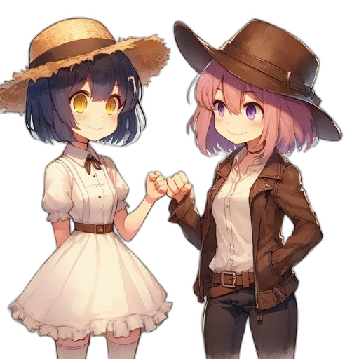 hat, weapon, staff, flower, anime, concept art, pixel art, fantasy art transparent PNG cut-out