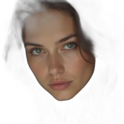 face, jacket, mask, hair, photorealistic, oil painting, fantasy art, concept art transparent PNG cut-out