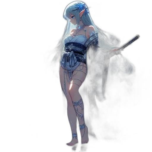 dress, robot, staff, sword, concept art, fantasy art, anime, pixel art transparent PNG cut-out