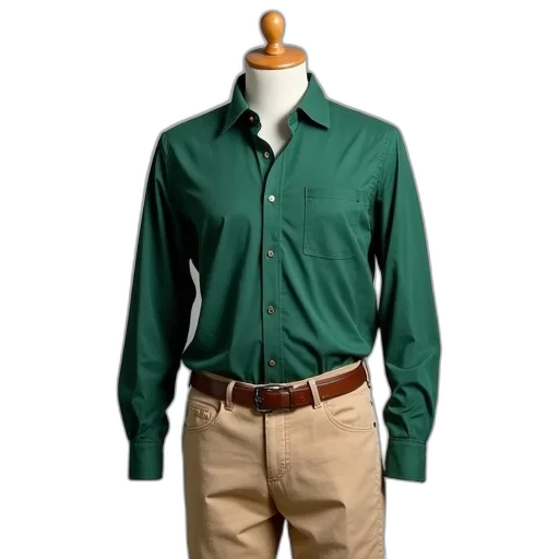 jacket, green, earth tones, mannequin, wearing, shirt, collar, buttons transparent PNG cut-out