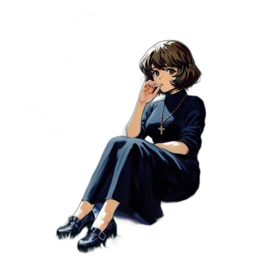 dress, staff, jacket, jewelry, concept art, pixel art, cartoon, anime transparent PNG cut-out