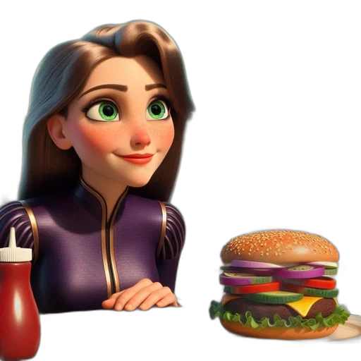 food, dress, face, 3d render, concept art, photorealistic, cartoon, anime-style transparent PNG cut-out