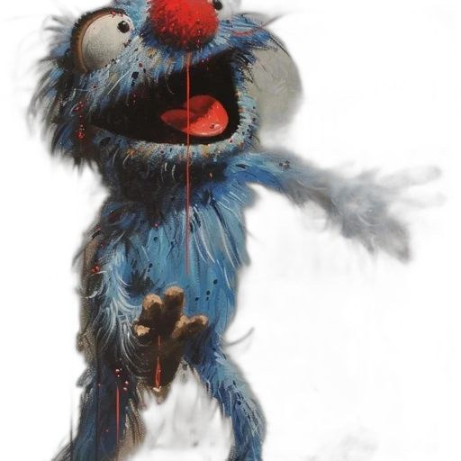 staff, creature, animal, mask, concept art, 3d render, photorealistic, blue transparent PNG cut-out