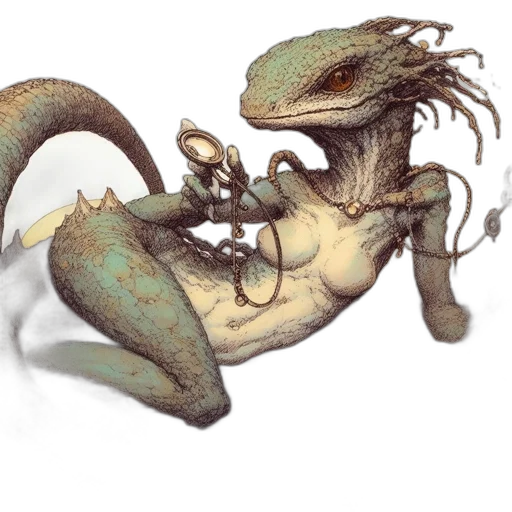 dragon, jewelry, creature, staff, fantasy art, concept art, 3d render, photorealistic transparent PNG cut-out
