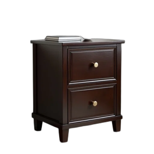 furniture, 3d render, photorealistic, earth tones, dark, brown, two, drawer transparent PNG cut-out