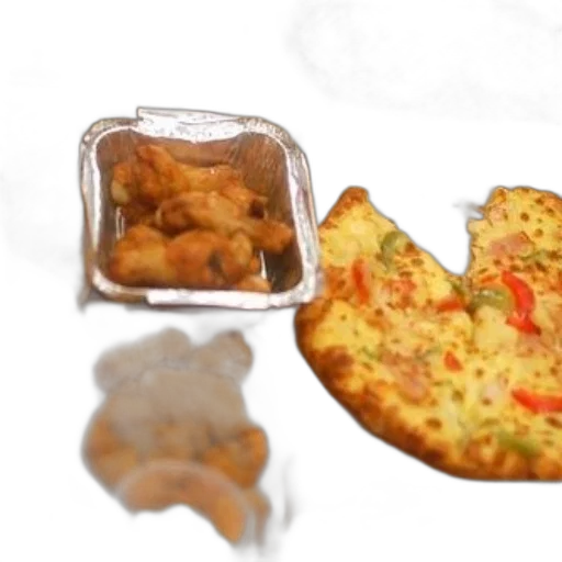 food, 3d render, photorealistic, outer space, variety, takeout, items, including transparent PNG cut-out