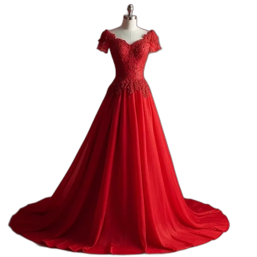 dress, crown, red, new transparent PNG cut-out