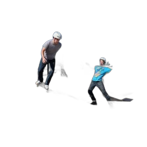 staff, concept art, 3d render, pixel art, two, skateboarders, skate, park transparent PNG cut-out