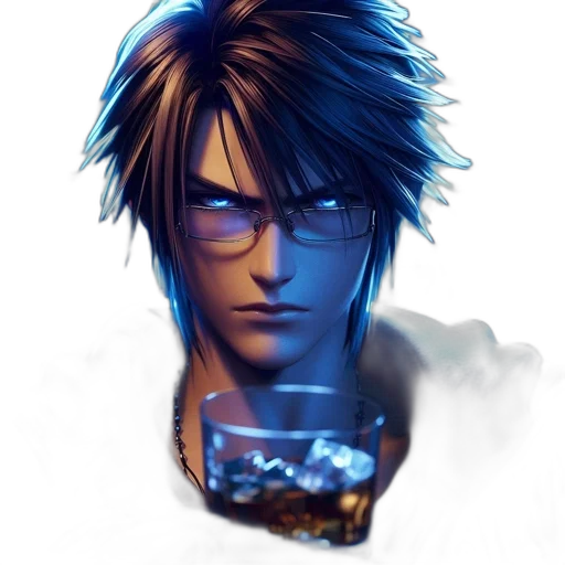 face, fantasy art, concept art, photorealistic, comic book art, blue, animated, man transparent PNG cut-out