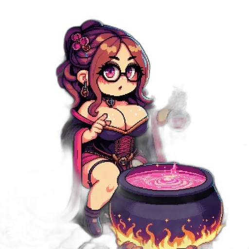 staff, pixel art, fantasy art, concept art, cartoon, fire, dark, girl transparent PNG cut-out