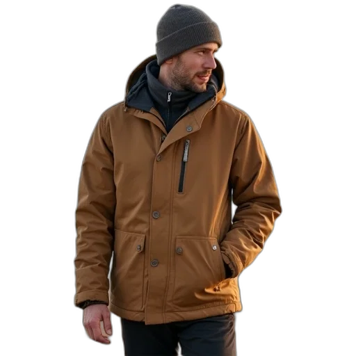 jacket, staff, hat, 3d render transparent PNG cut-out