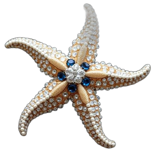jewelry, crown, staff, weapon, 3d render, photorealistic, close-up, starfish-shaped transparent PNG cut-out