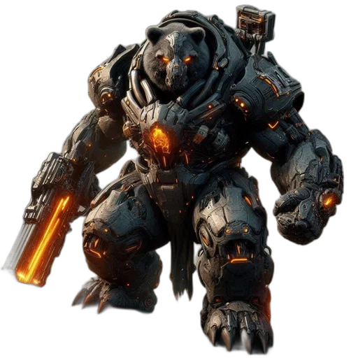 robot, weapon, creature, animal, concept art, 3d render, massive, robotic transparent PNG cut-out