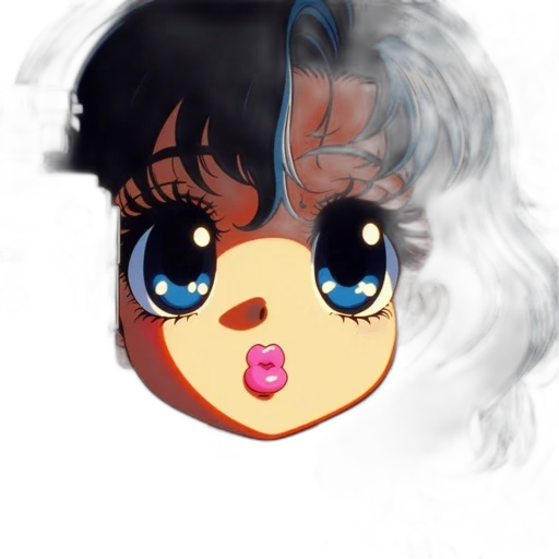 face, mask, anime, vaporwave, cartoon, photorealistic, fire, pastel transparent PNG cut-out