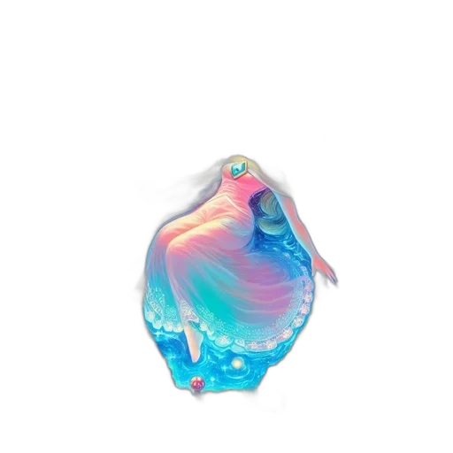 jewelry, dress, creature, mask, vaporwave, 3d render, concept art, watercolor transparent PNG cut-out