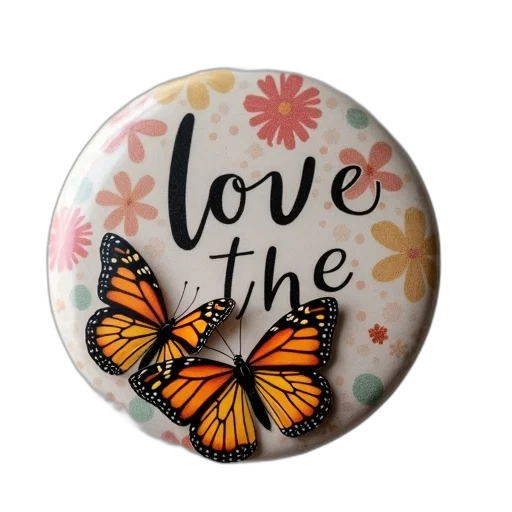 jewelry, button, word, love, hope, three, butterflies transparent PNG cut-out