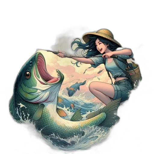 dragon, creature, hat, fantasy art, concept art, pixel art, oil painting, underwater transparent PNG cut-out