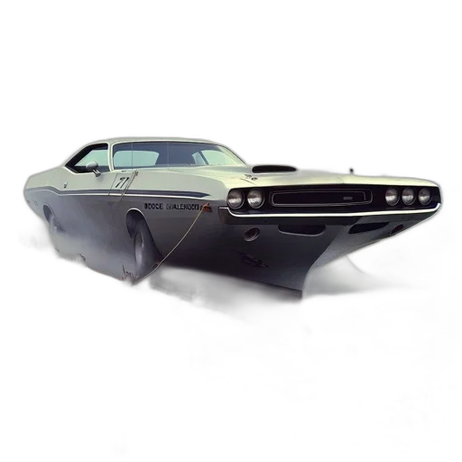 car, photorealistic, 3d render, enormous, dodge, challenger, hovers, above transparent PNG cut-out