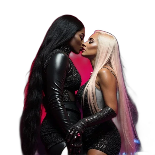 concept art, neon lights, lady, gaga, singer, nicki, mina, stage transparent PNG cut-out