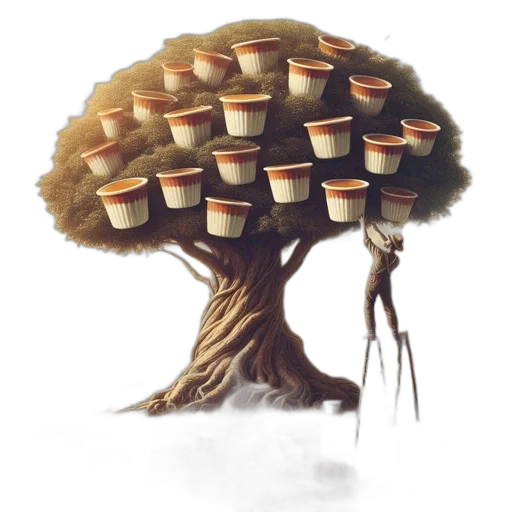 tree, food, crown, hat, concept art, fantasy art, pixel art, 3d render transparent PNG cut-out
