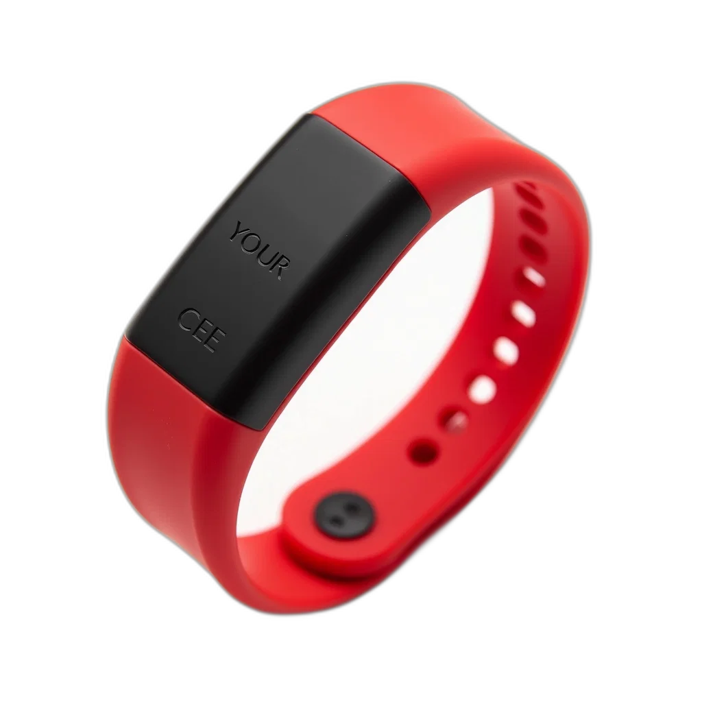 jewelry, 3d render, close-up, image, red, black, silicone, wristband transparent PNG cut-out
