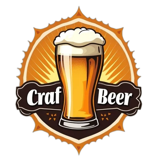 crown, craft, beer, logo transparent PNG cut-out