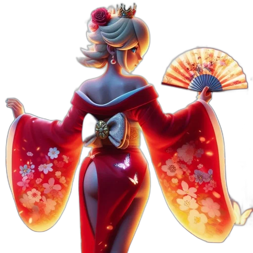 jewelry, dress, staff, crown, concept art, 3d render, fantasy art, anime transparent PNG cut-out