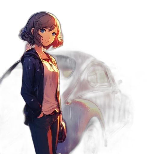 jacket, weapon, robot, face, concept art, anime, watercolor, photorealistic transparent PNG cut-out
