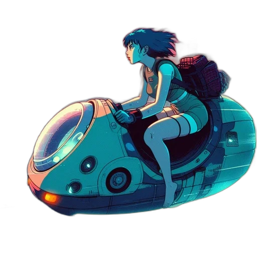 robot, car, creature, dress, concept art, cyberpunk, anime, fantasy art transparent PNG cut-out