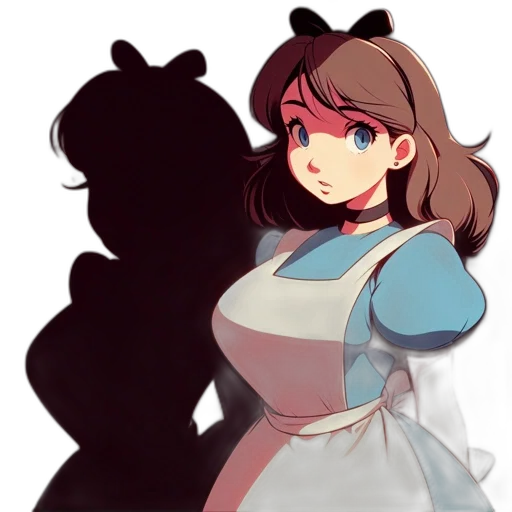 dress, staff, face, creature, concept art, anime, pixel art, watercolor transparent PNG cut-out