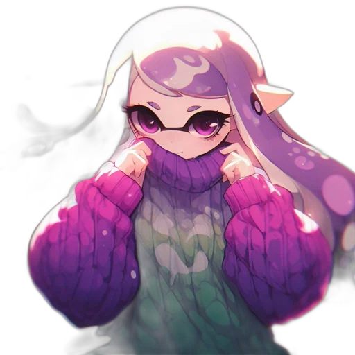 creature, jacket, dress, mask, watercolor, pixel art, concept art, vaporwave transparent PNG cut-out