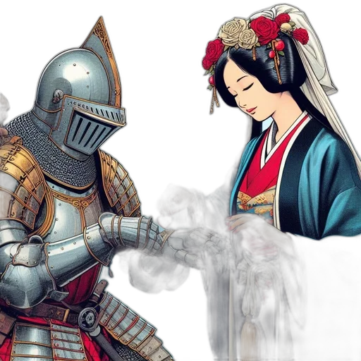 sword, robot, mask, weapon, concept art, fantasy art, anime, pixel art transparent PNG cut-out