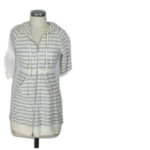 dress, jacket, 3d render, striped, hoodie, white, zipper, cuffs transparent PNG cut-out