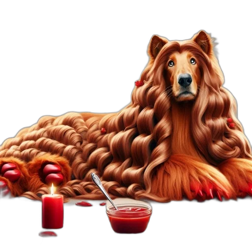 hair, animal, food, creature, concept art, fantasy art, photorealistic, pixel art transparent PNG cut-out