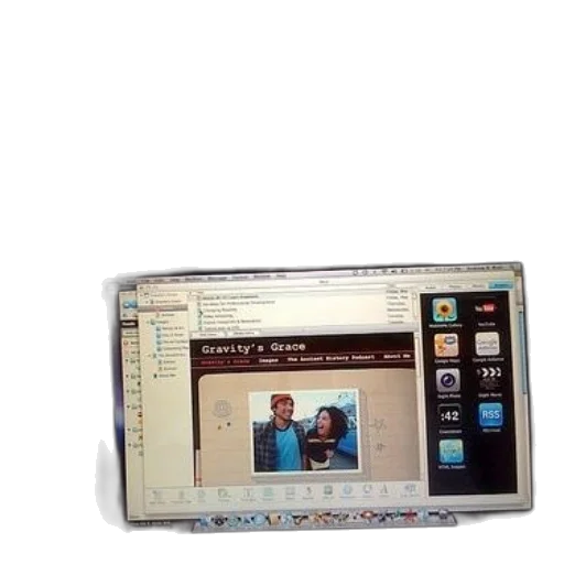 staff, laptop, screen, shows transparent PNG cut-out