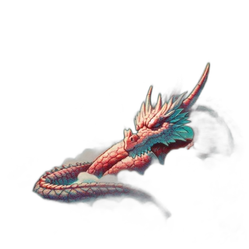 dragon, staff, weapon, creature, concept art, fantasy art, 3d render, pixel art transparent PNG cut-out