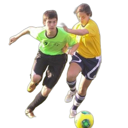 two, soccer, players, action, field, one, wearing, green transparent PNG cut-out