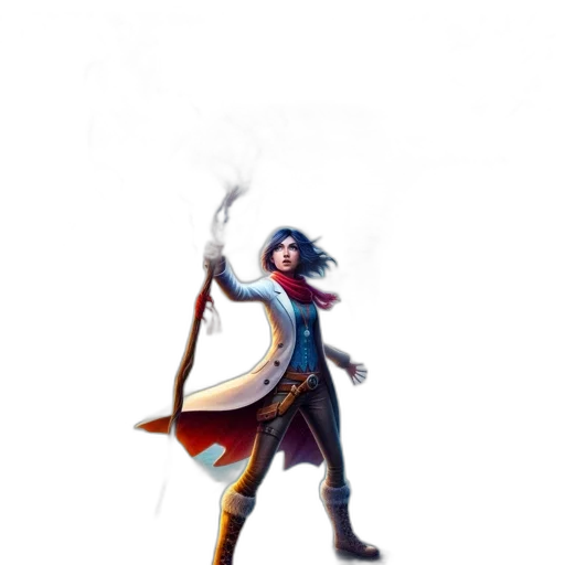 sword, staff, weapon, concept art, fantasy art, comic book art, pixel art, woman transparent PNG cut-out