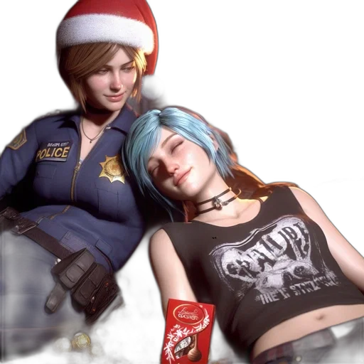 concept art, cyberpunk, photorealistic, 3d render, blue, two, animated, characters transparent PNG cut-out