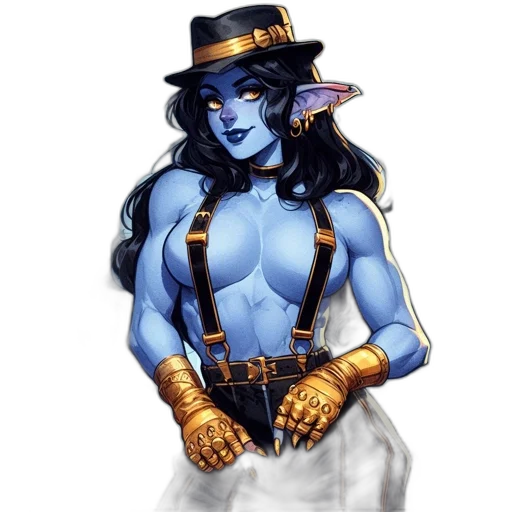 jewelry, staff, hat, fantasy art, concept art, comic book art, pixel art, blue transparent PNG cut-out