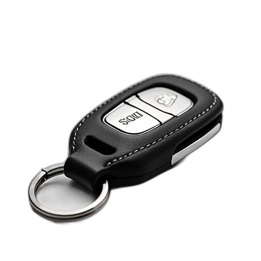 car, close-up, image, key, fob, black, leather, cover transparent PNG cut-out
