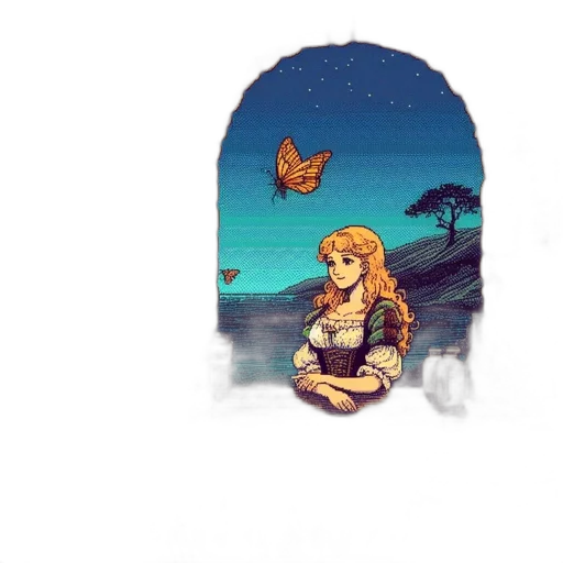 dress, mask, creature, animal, pixel art, concept art, fantasy art, anime transparent PNG cut-out