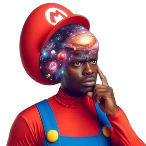hat, face, staff, crown, concept art, 3d render, outer space, man transparent PNG cut-out