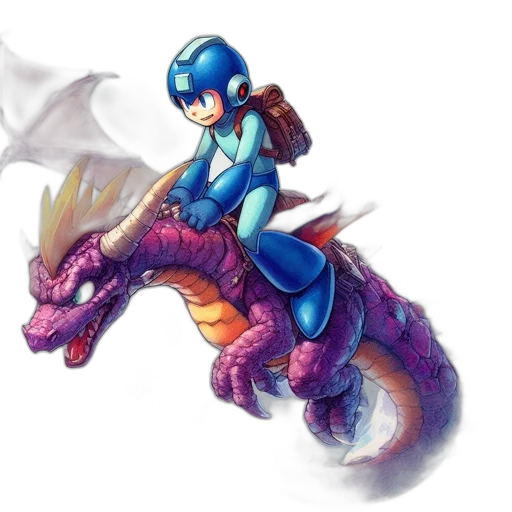 dragon, creature, weapon, concept art, fantasy art, watercolor, pixel art, blue transparent PNG cut-out