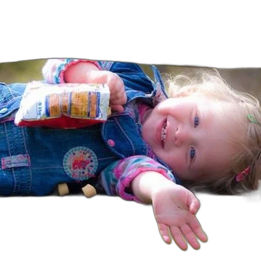 bottle, jacket, photorealistic, young, girl, denim, overalls, colorful transparent PNG cut-out