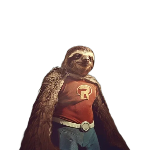 animal, creature, staff, concept art, comic book art, fantasy art, 3d render, sloth transparent PNG cut-out