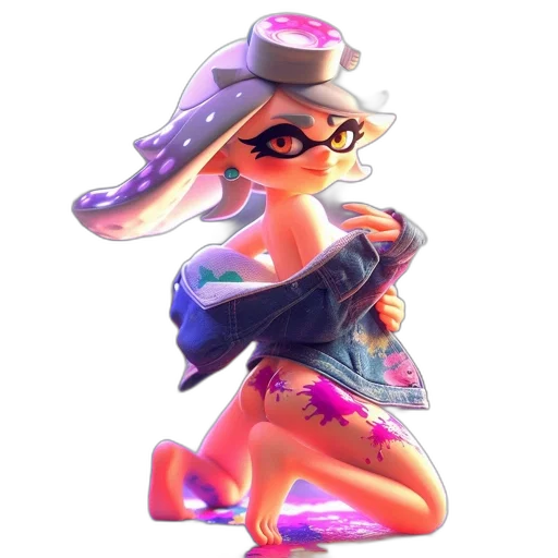 dress, jacket, weapon, hat, concept art, vaporwave, watercolor, 3d render transparent PNG cut-out